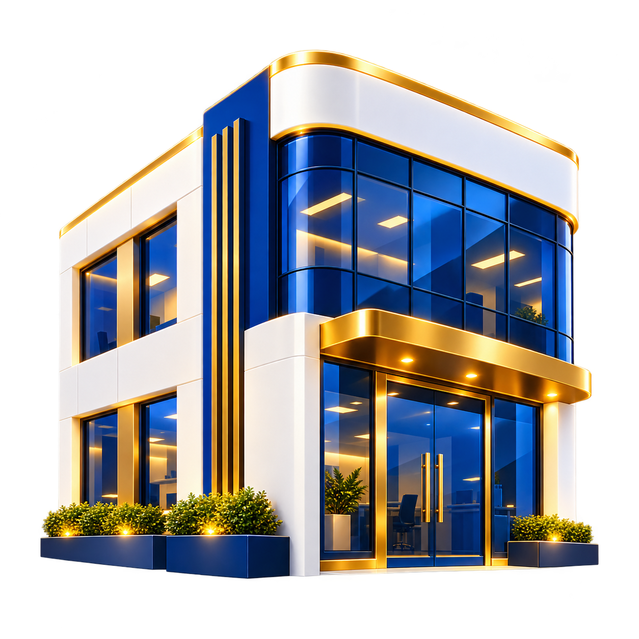 Ilustração 3D de edifício empresarial